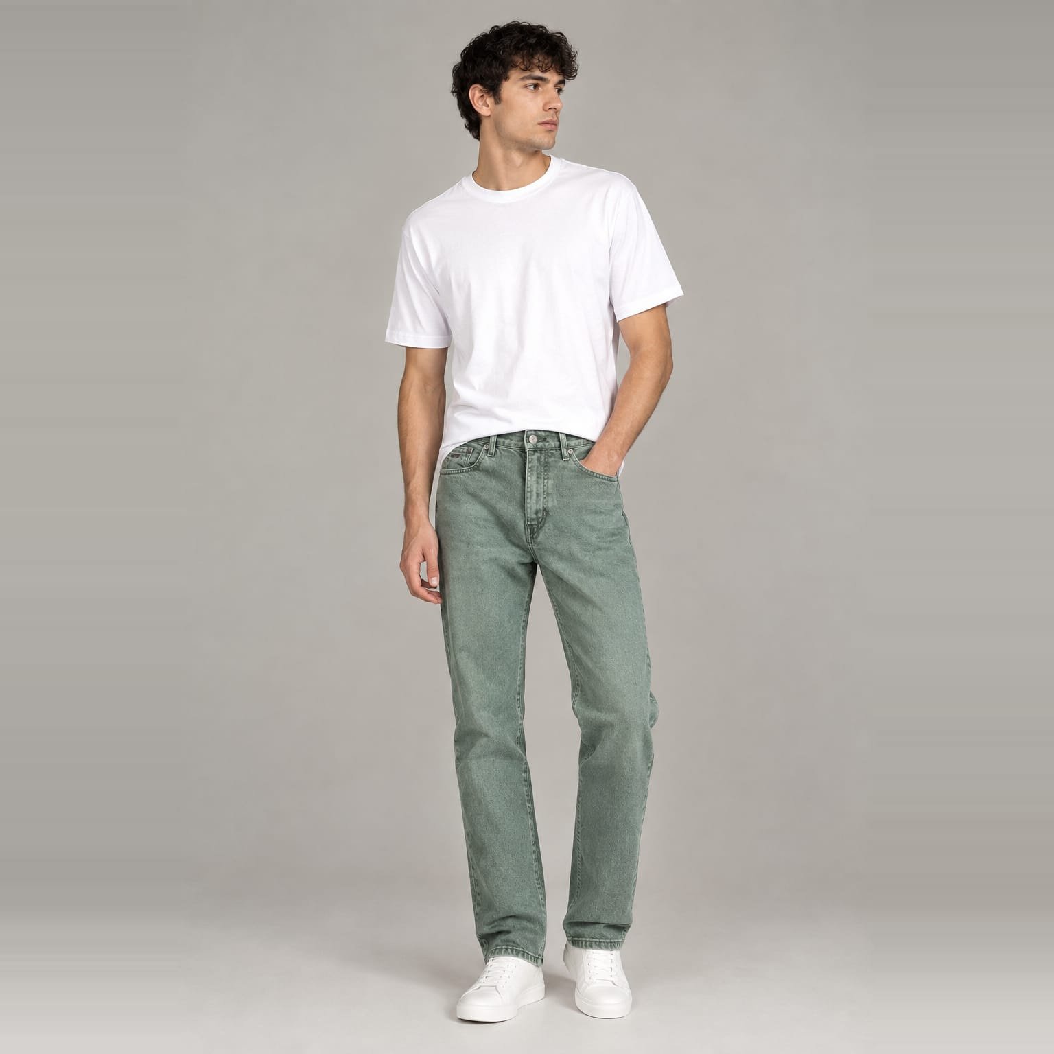 mens_green_jeans_square_4x4 Jules Men's Slim Fit Cotton Denim Jeans - Image 1