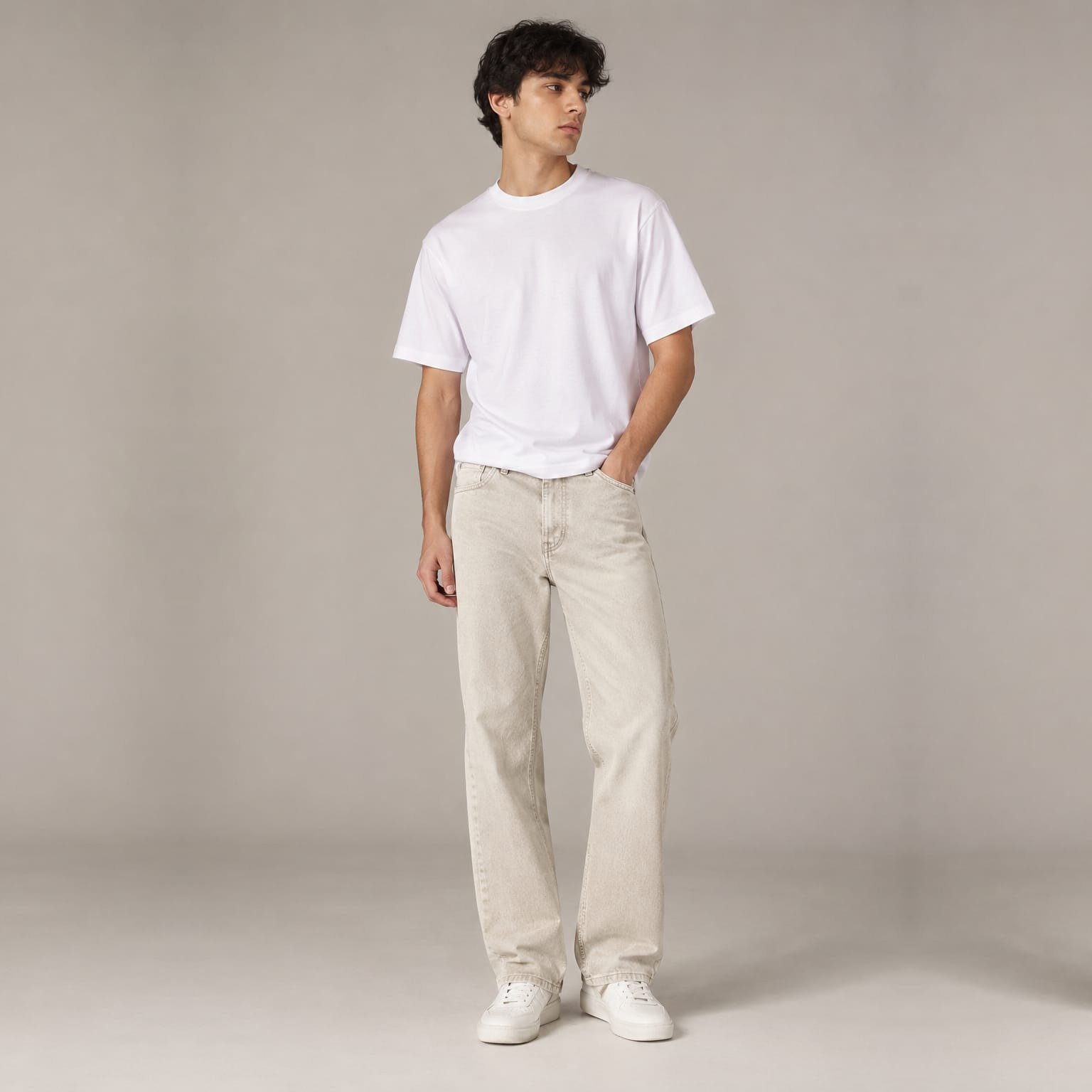 mens_light_denim_square_4x4 Springfield Men's Slim Fit Cotton Denim Jeans – Style 01 - Image 1